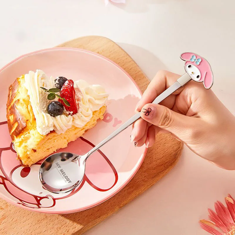 New Kawaii Sanrio Hello Kitty Spoon My Melody Cinnamoroll Children Household Cartoon Cute Fruit Dessert Tableware Stirring Spoon