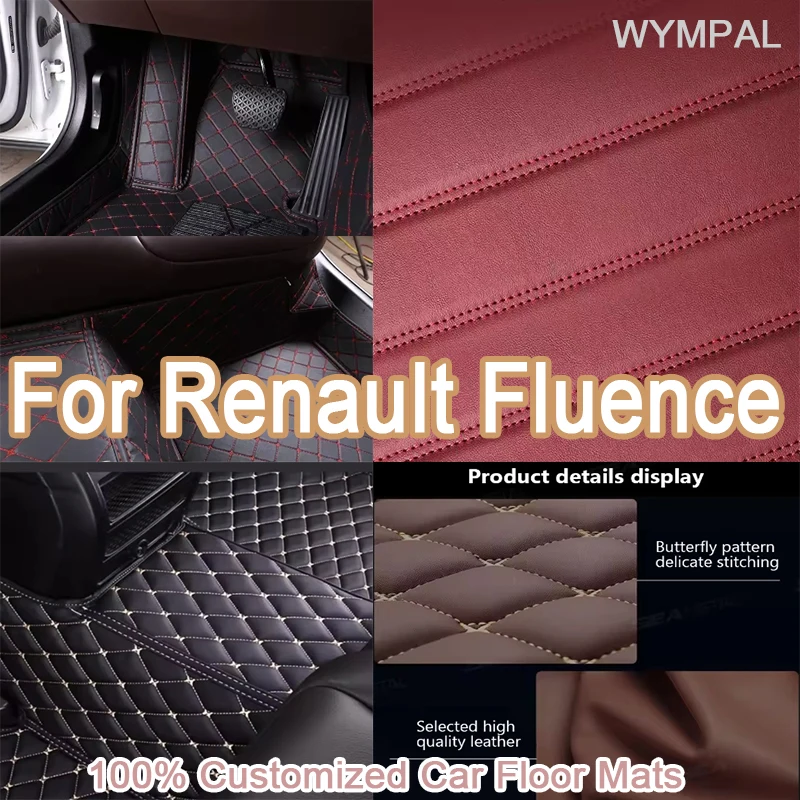 

Luxury Custom Automotive Car Floor Mats For Renault Fluence 2011 2012 2013 2014 Luxury Leather Men Women Car Mats Full Cove