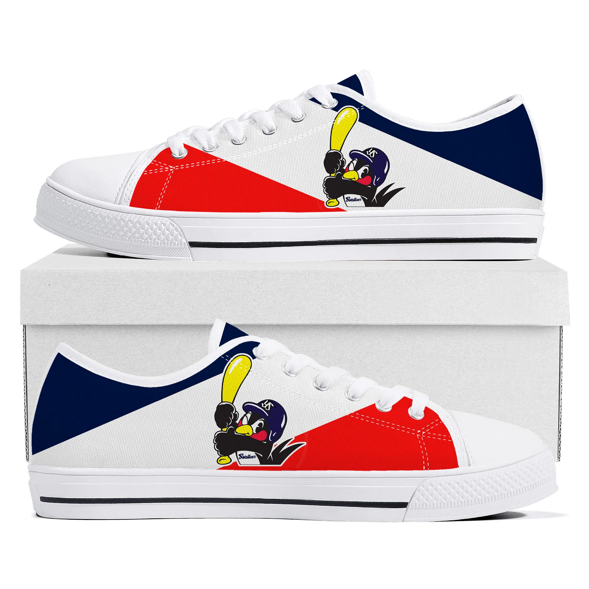 スワローズ Tokyo Swallows baseball Low Top Sneakers Mens Womens Teenager Canvas High Quality Sneaker Casual Custom Made Shoes DIY