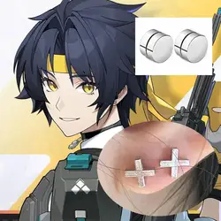 Anime Zenless Zone Zero Asaba Harumasa Cosplay Prop Cartoon Ear Stud Ears Cuff Choker Earring Personal Stereo Collar Property