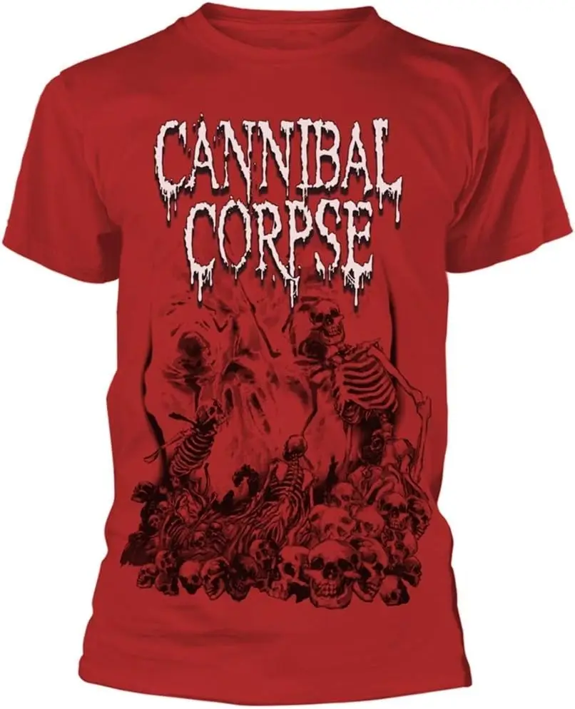 Cannibal Corpse 'Pile of Skulls 2018' (Red) T-Shirt