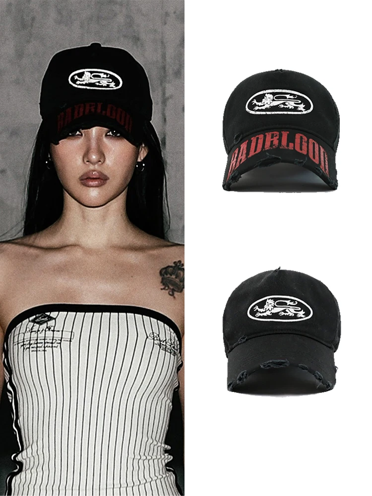 

Retro American Street Sle Hot Girl Baseball Cap Worn-In Small Dubill Face Slimming Summer Cotton Cap for Teens And Youth