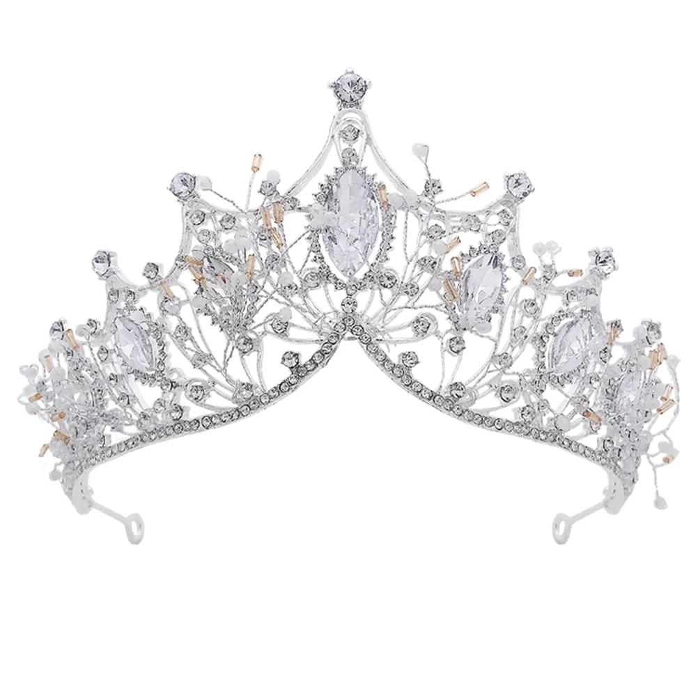 

Wedding Crown Crystal Rhinestone Bridal Hair Accessories Shining Headgear Lightweight Durable Safe Bride Photos