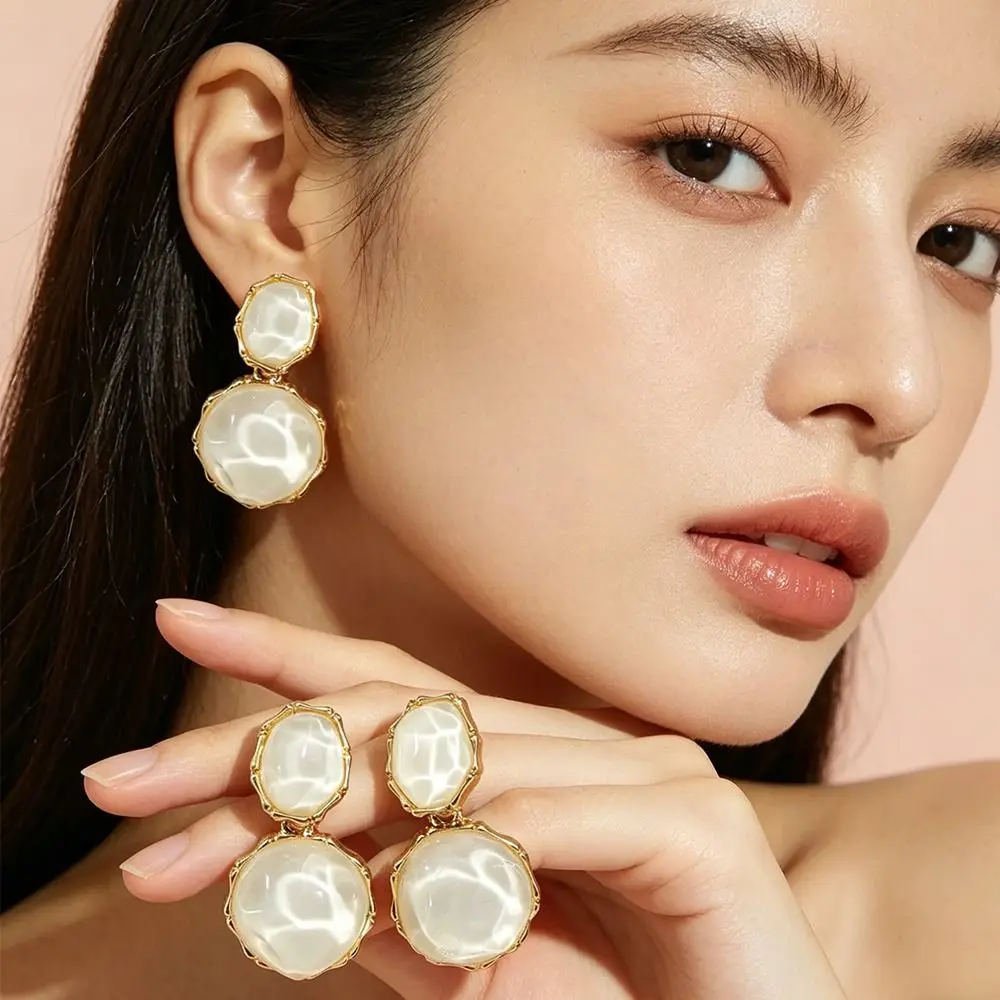 New Candy Color Water Ripple Earrings Resin Elegant Design Irregular Geometry Earrings Oval Drop Earrings Women Fashion