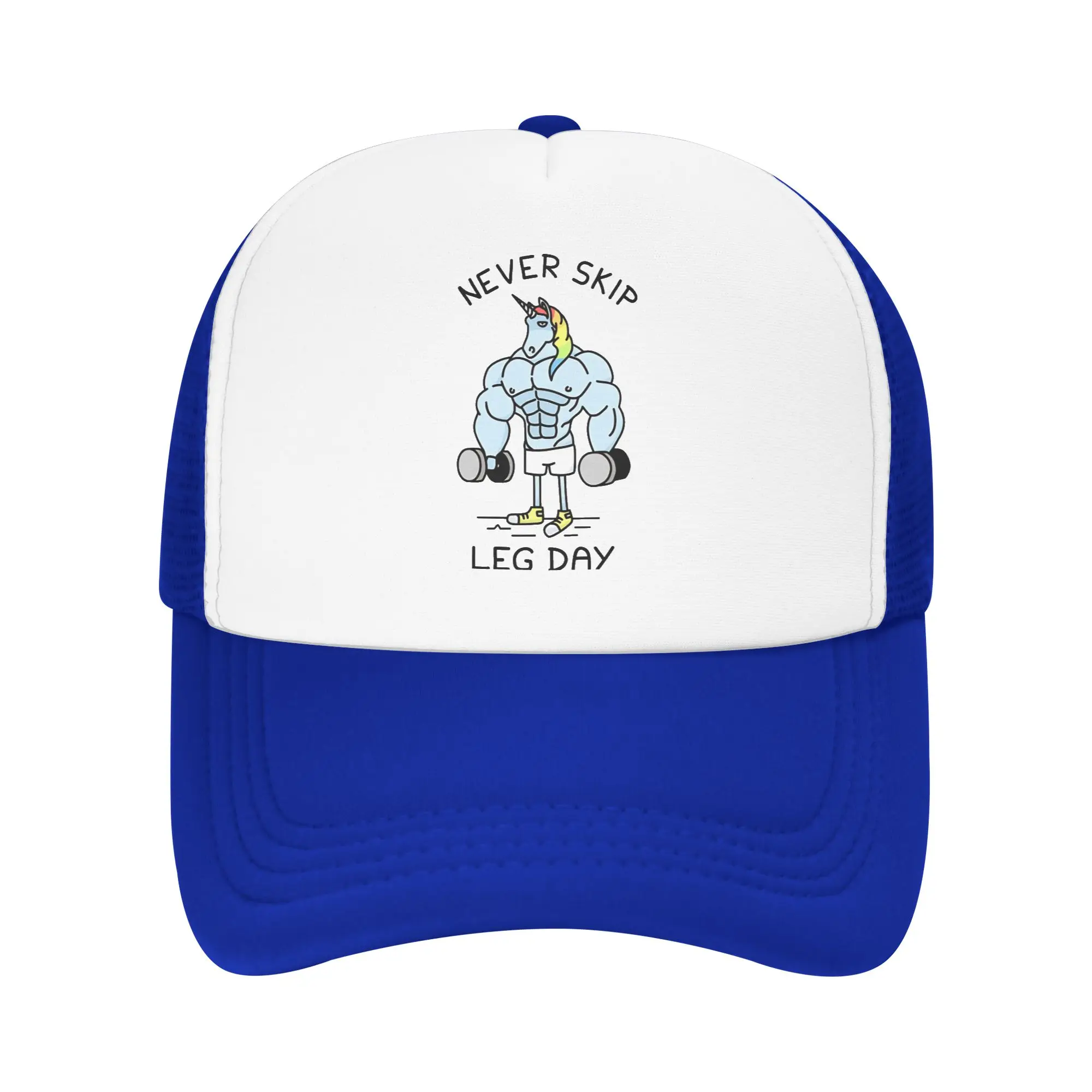 Fantasy Unicorn Never Skip Leg Day  Mesh Baseball Cap Men Women Fitted Sun Caps  Hats Adjustable Trucker Cap Summer Trucker Hats