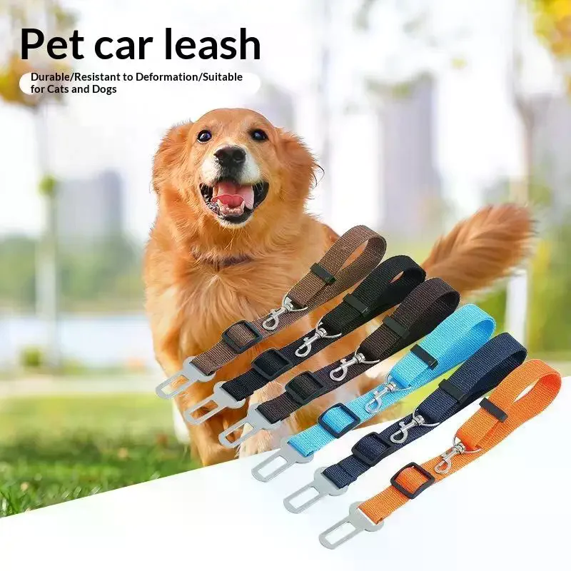 Adjustable Nylon Pet Car Seat Belt Leash Heavy Duty Durable For Dogs Cats Road Trips Daily Pet Travel Use Safe