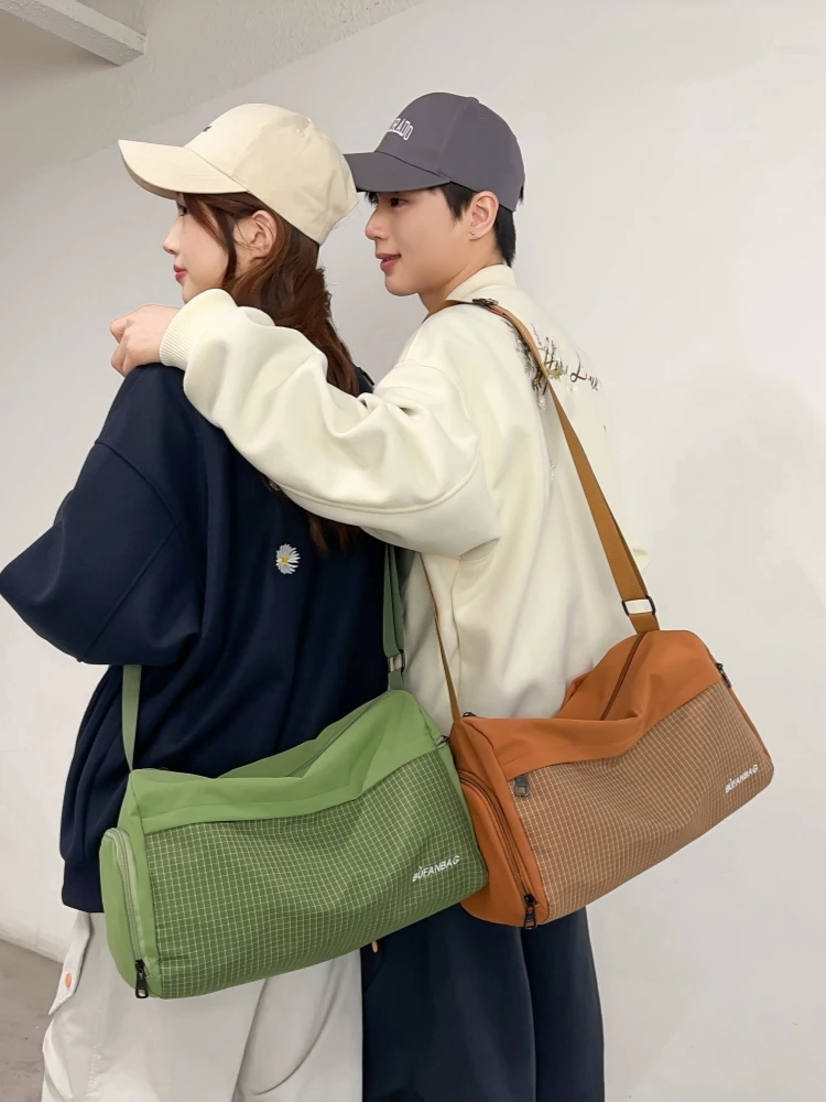 

Большая вместительная нейлоновая спортивная сумка для путешествий, женская сумка, мужская сумка для спортзала, легкая сумка через плечо для поездок