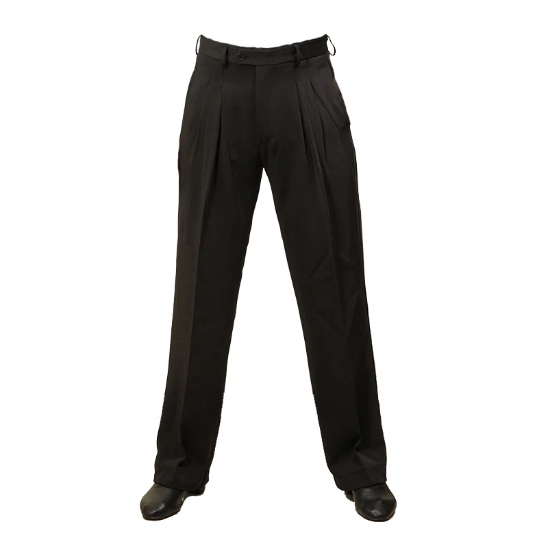 Pantalones de baile latino negro para hombre, ropa de práctica de baile de salón, Vals, Tango, Salsa, traje de baile, pantalones de competición, DNV17983