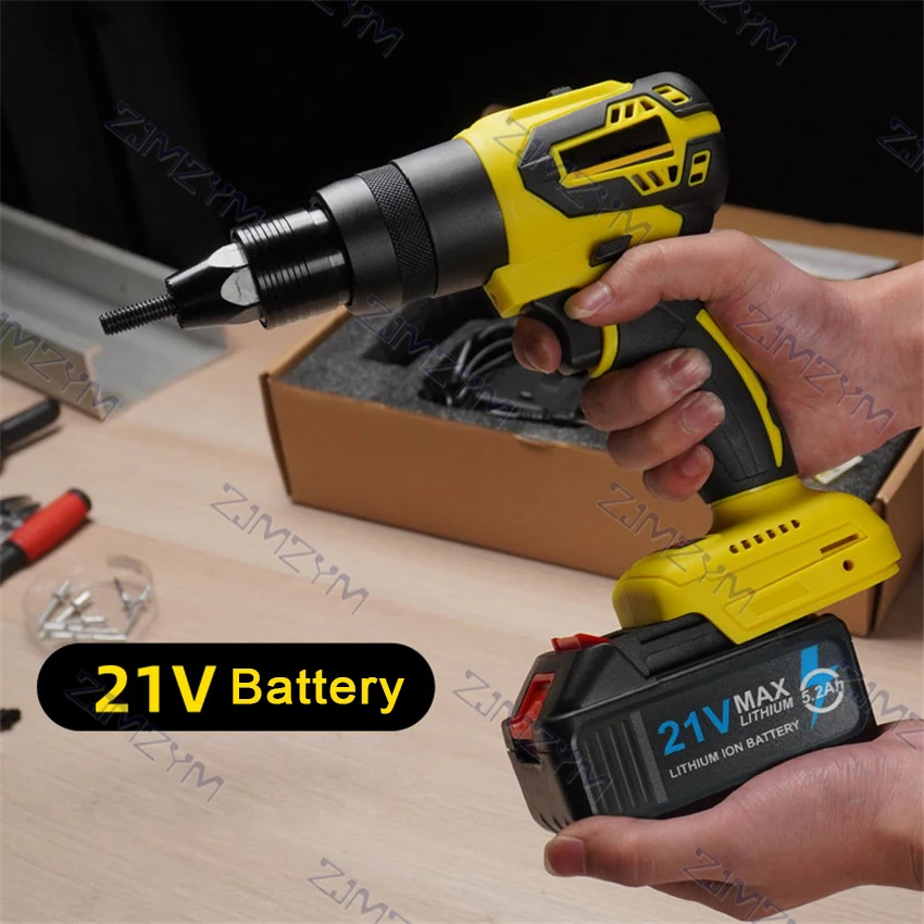 21V Brushless Electric Rivet Nut Tool KF8026 – Rechargeable Pulling Gun for M3-M10 Threaded Inserts