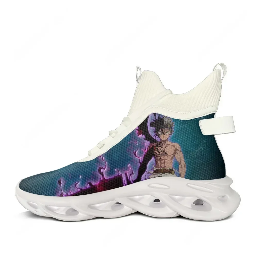 

Кроссовки Black Clover High Top в стиле аниме и манги для мужчин, женщин и подростков, спортивные беговые кроссовки на шнуровке, сетчатая обувь, индивидуальный дизайн