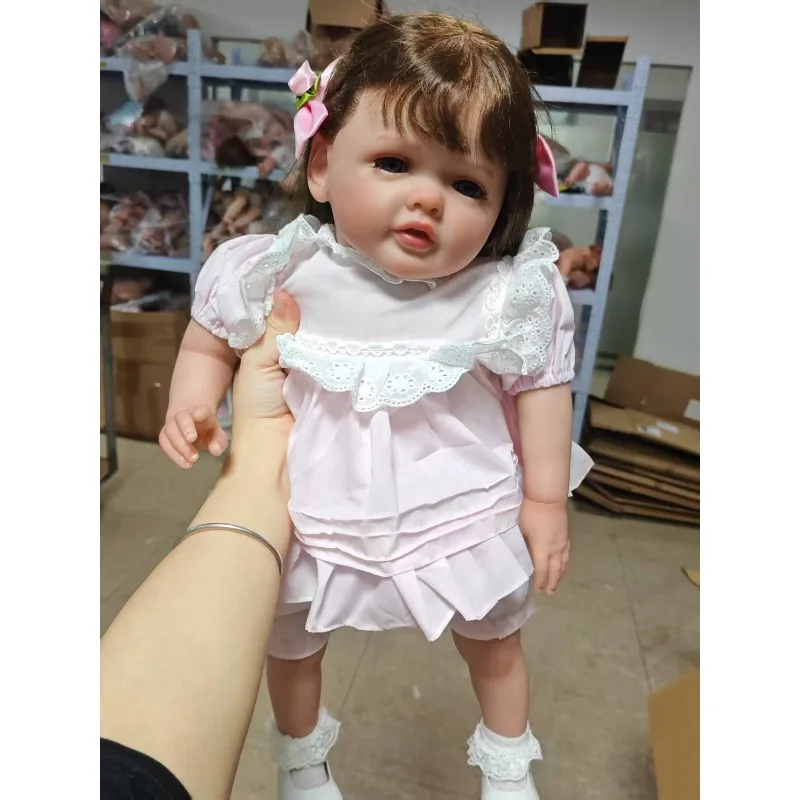 60 cm große Betty Princess Girll Reborn Baby Handbemalungspuppe mit Genesis Paint Hochwertiges 3D-Hautspielzeug
