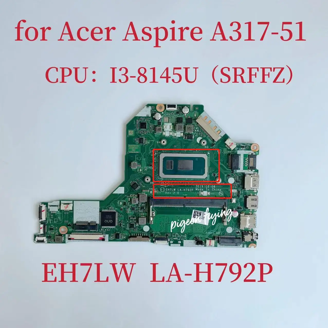 

Материнская плата EH7LW LA-H792P для Acer Aspire 3 A317-51, материнская плата для ноутбука с i3-8145U SRFFZ CPU 4 Гб RAM NBHEM11004 100% Test OK