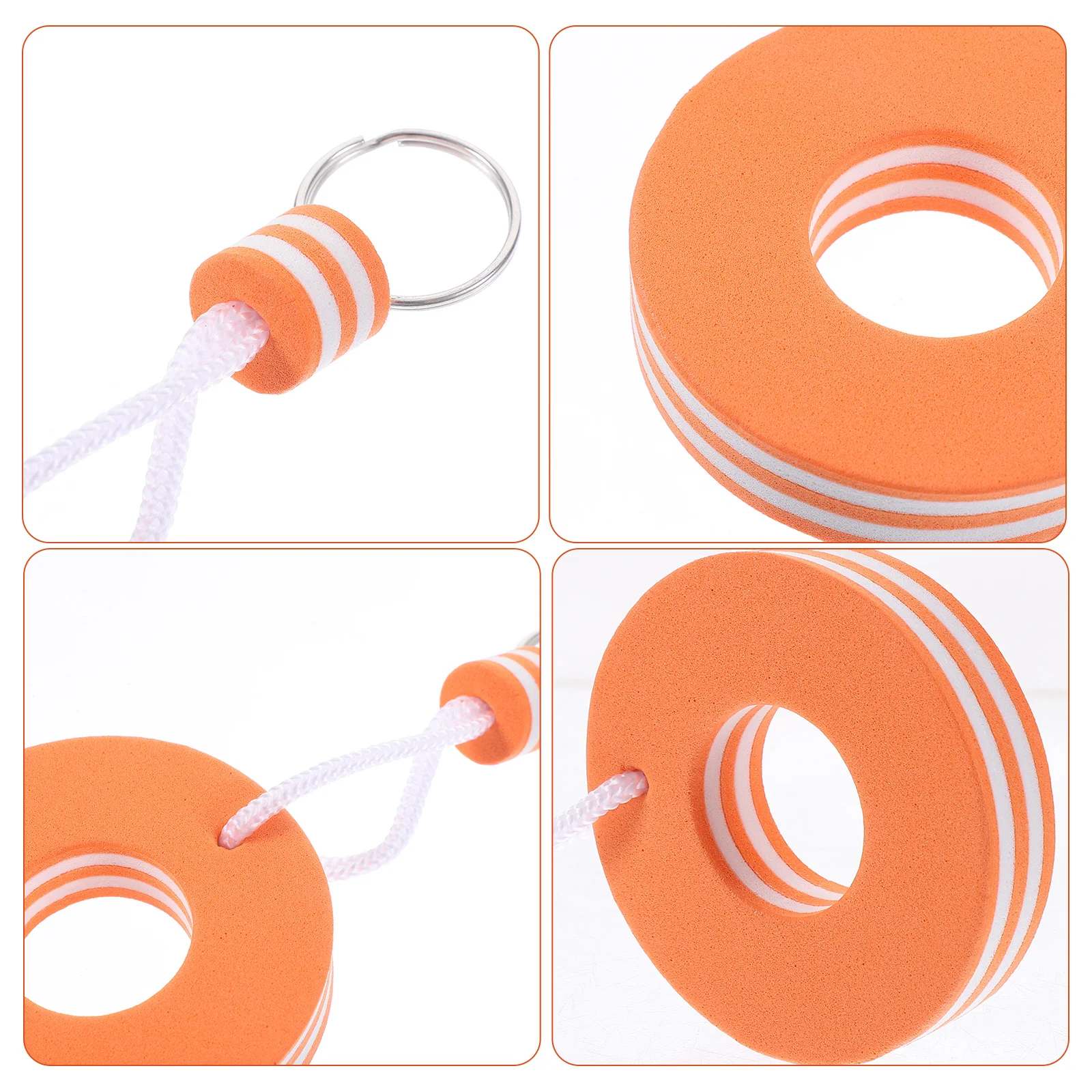 

2pcs Floating Keyrings Eva Key Chains Water Buoyant Key Ring Outdoor Safety Lifebuoy For Swimming Boating Kayaking Sailing