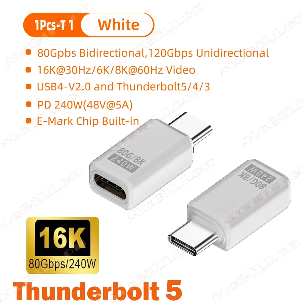 USB4 V2 90-Grad-Typ-C-Winkeladapter 80 Gbit/s Thunderbolt 5 4 3 Winkeladapter 240 W USB-C-Kabelstecker 40 Gbit/s für MacBook Air