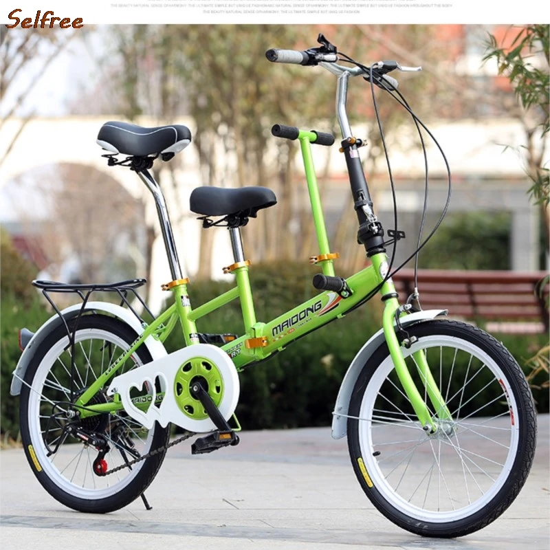 Selfree Parent-child Mother-child Folding Bike 20 Inch Tandem Seat With Child Transport Baby Adult Female Lady Bike Home News