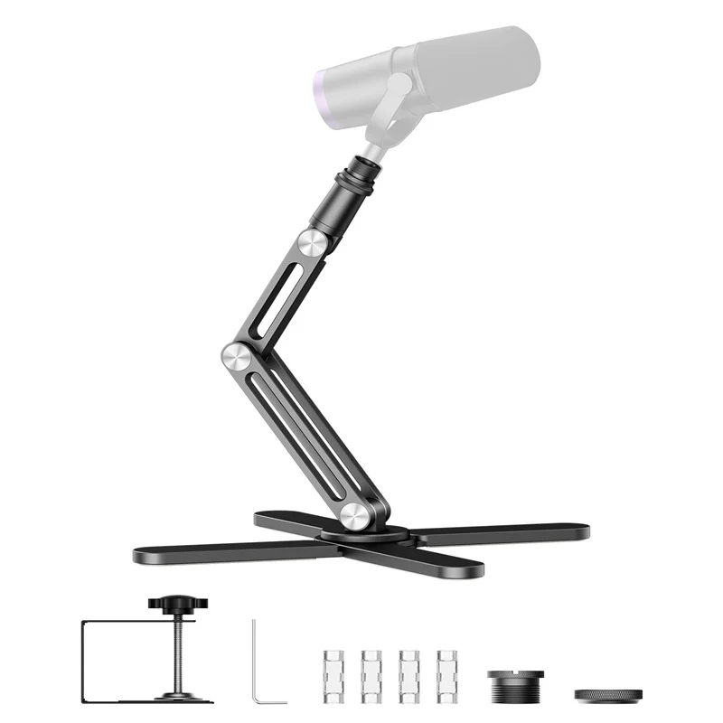 Support de microphone KUXIU X37, bras articulé pour bureau, pour podcasting, streaming en direct, enregistrement, streaming, jeux, support micro en aluminium