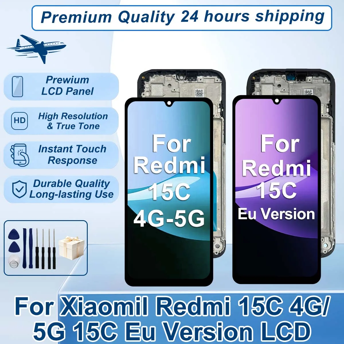 IPS For Xiaomi Redmi 15C 4G LCD Redmi 15C 5G Display Touch Screen Digitizer Assembly For Redmi 15C Eu Version Screen Replacement