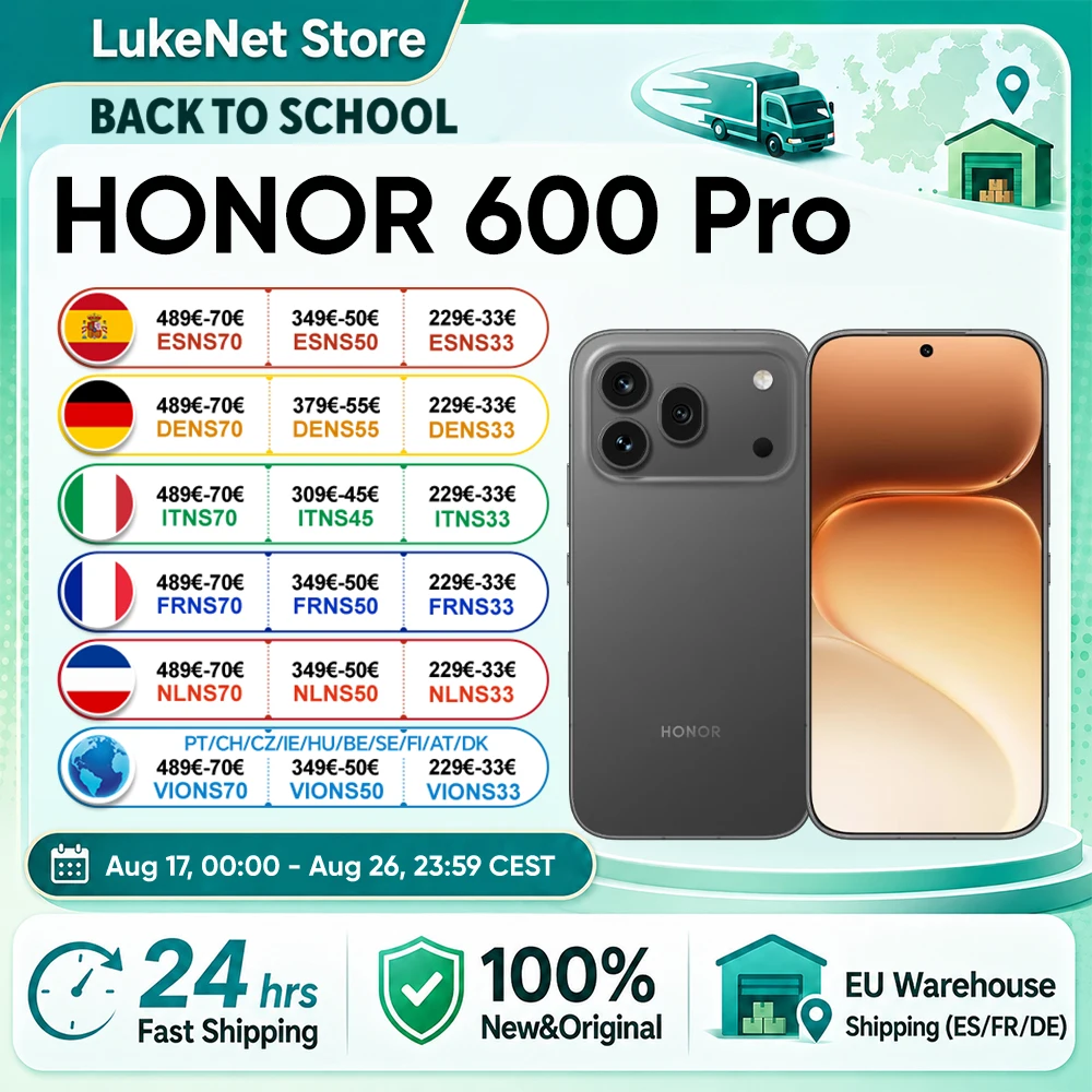 Teléfono Inteligente HONOR 600 Pro 5G, Snapdragon 8 Elite, IA de 200MP, Ultra Night, 6400mAh, Supercarga de 80W, Carga… — oferta en AliExpress