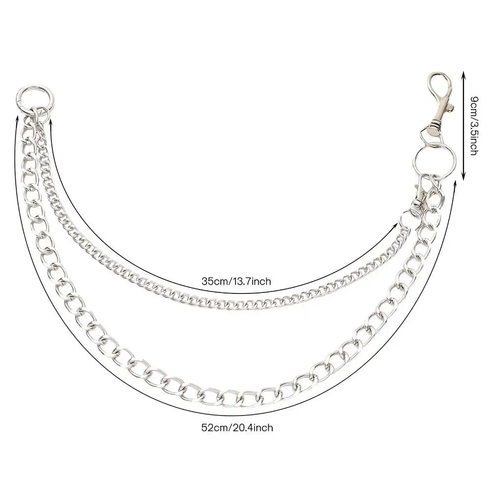 Silver Keychains Metal Pants Chain Silver Trousers Chain Layered Wallet Chain For Men and Women