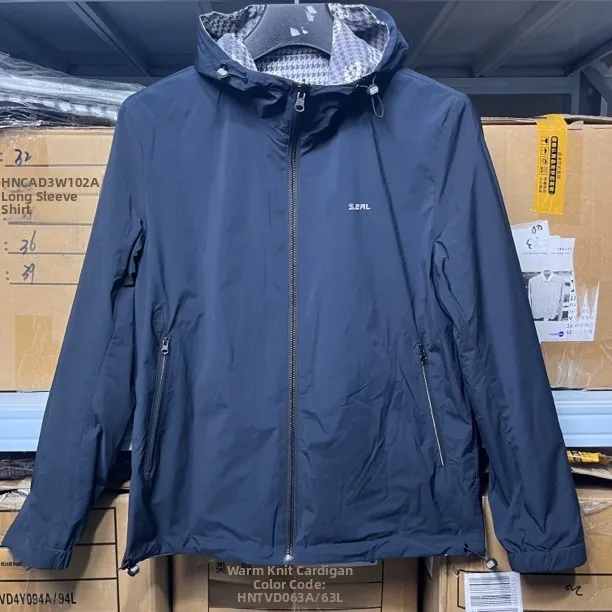 

Double-Sided Wear Men's Casual Hooded Windbreaker Coat Spring Autumn Loose Fit Single Button Closure