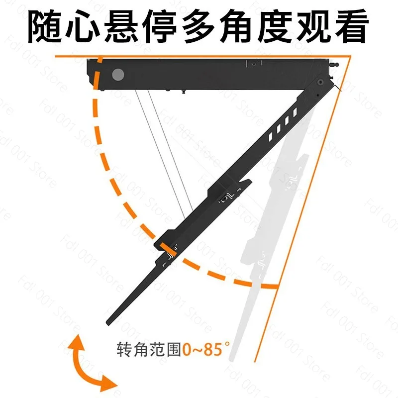 Motorized Remote Ceiling TV Mount Foldable Flip Down 85 Degree 32-65 Inch