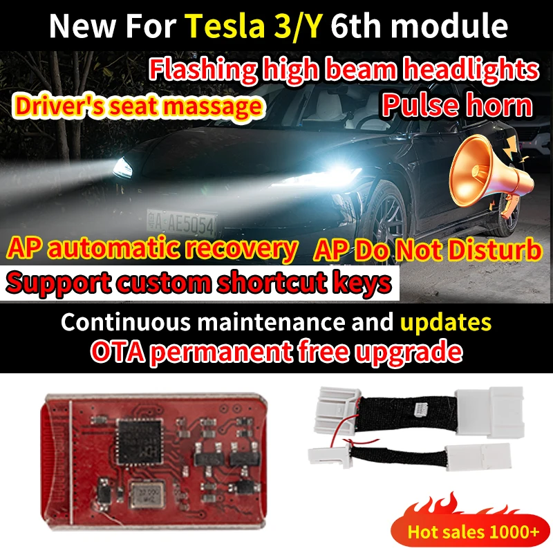 

Evil Mouse Module For Tesla Model 3 /Highland Model Y 2016-2025 Pulse horn headlight flashing Ap no disturbance etc shortcut key