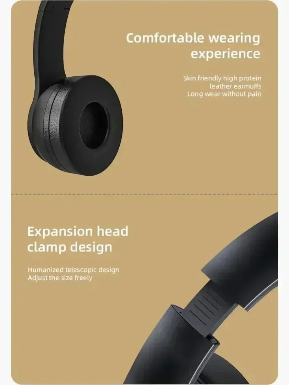 Faltbare Bluetooth-Kopfhörer, kabellose Overhead-Ohrhörer mit Mikrofon und Lautstärkeregelung für Smartphones, Gaming-Headset – Detail 9