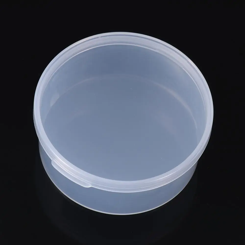 1PC Plastic Beads Storage Box Small Round Clear Small Items Crafts Hardware Storage Container Case