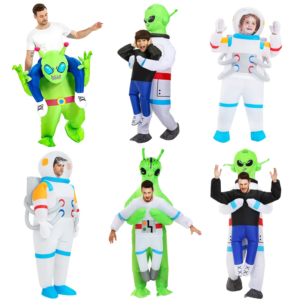 

Kids Adult Alien Inflatable ET Costume Child Anime Purim Halloween Cosplay Costumes Funny Blown Up Party Fancy Dress Suits