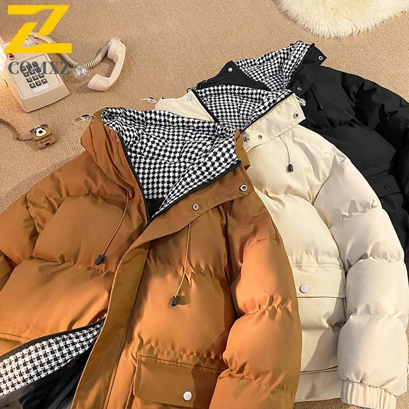 

COMXZ Fake Two Piece Workwear Cotton Coat New Casual Thick Warm Hooded Padded Jacket waterproof outdoor lightweight windbreaker