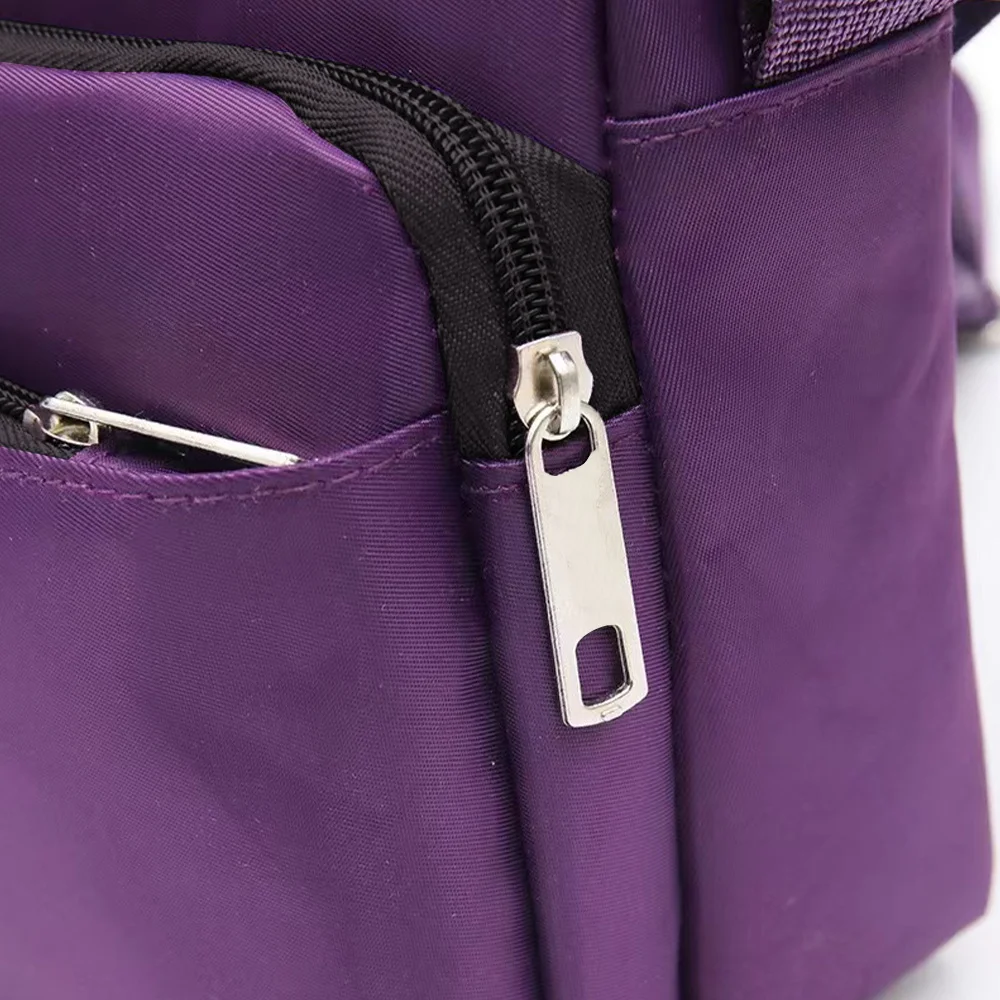 Fashion Large Capacity White Letter Printing Series Pattern Purple One Shoulder Crossbody Bag Portable Commuting Storage Bag