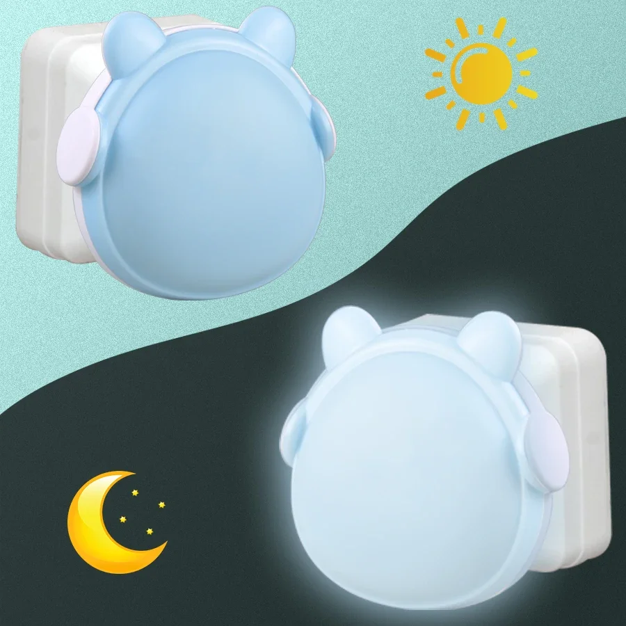 Smart Sensor Headphone Bear Night Light for Kids Room - Auto On/Off LED Nightlight EU Plug