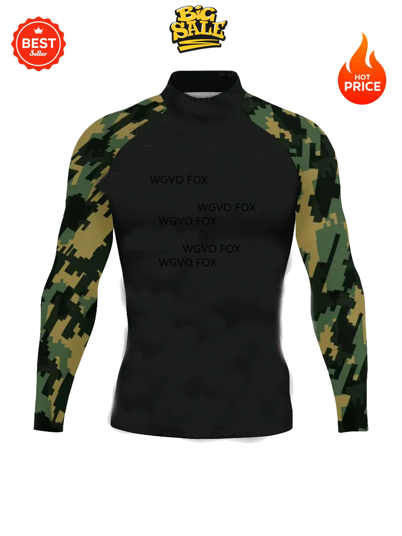 

Men's Rashguard Long Sleeve Surfing Shirts Sunscreen Fabric Surf Sweatshirt UV Protection Swimwear