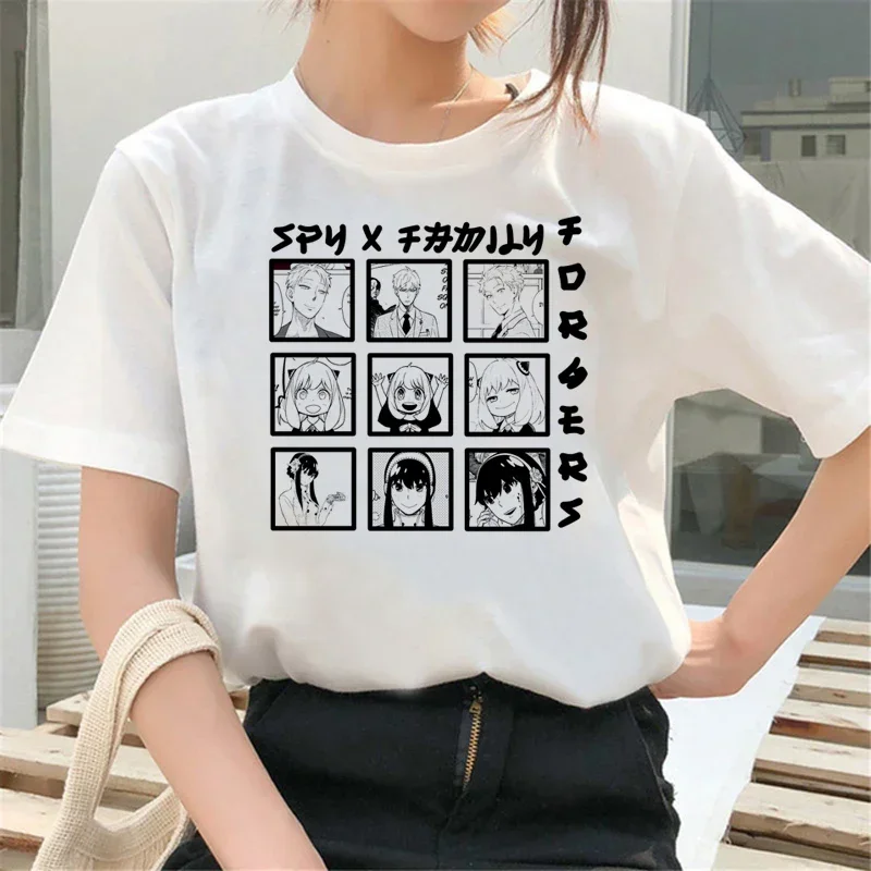 Japońskie Anime szpieg X rodzina T-Shirt kobiety Grunge kreskówka koszulka Harajuku Anya koszulka koszulki z nadrukami Unisex ubrania koszula damska
