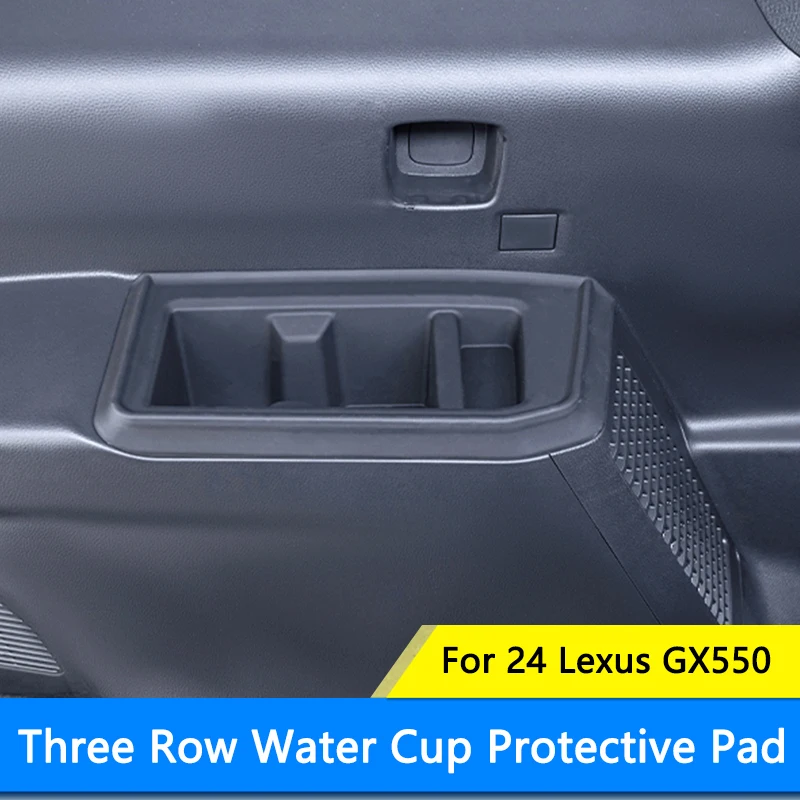 TAJIAN Car Trunk Water Cup Silicone Mat Center Console Anti Slip Cup Holder Drink Organizer Pad For Lexus GX550 2024 Accessories