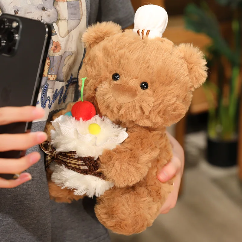 

25-50cm Super Cute Chef Little Bear Plush Toys Kawaii Stuffed Animal Cake Bears Doll Cosplay Chef With Cakes for Kid Gifts Decor