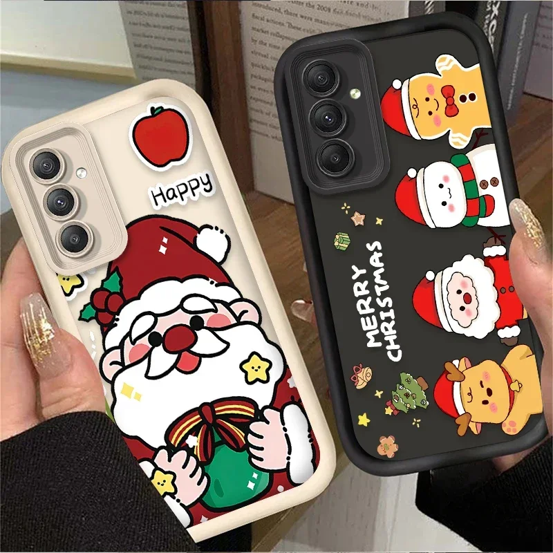 Case for Samsung Galaxy A55 A35 A25 A15 A05 A05S 5G A24 A13 A23 A12 A22 A32 A52 A52S A71 A72 A51 4G Cute Father Christmas Cover