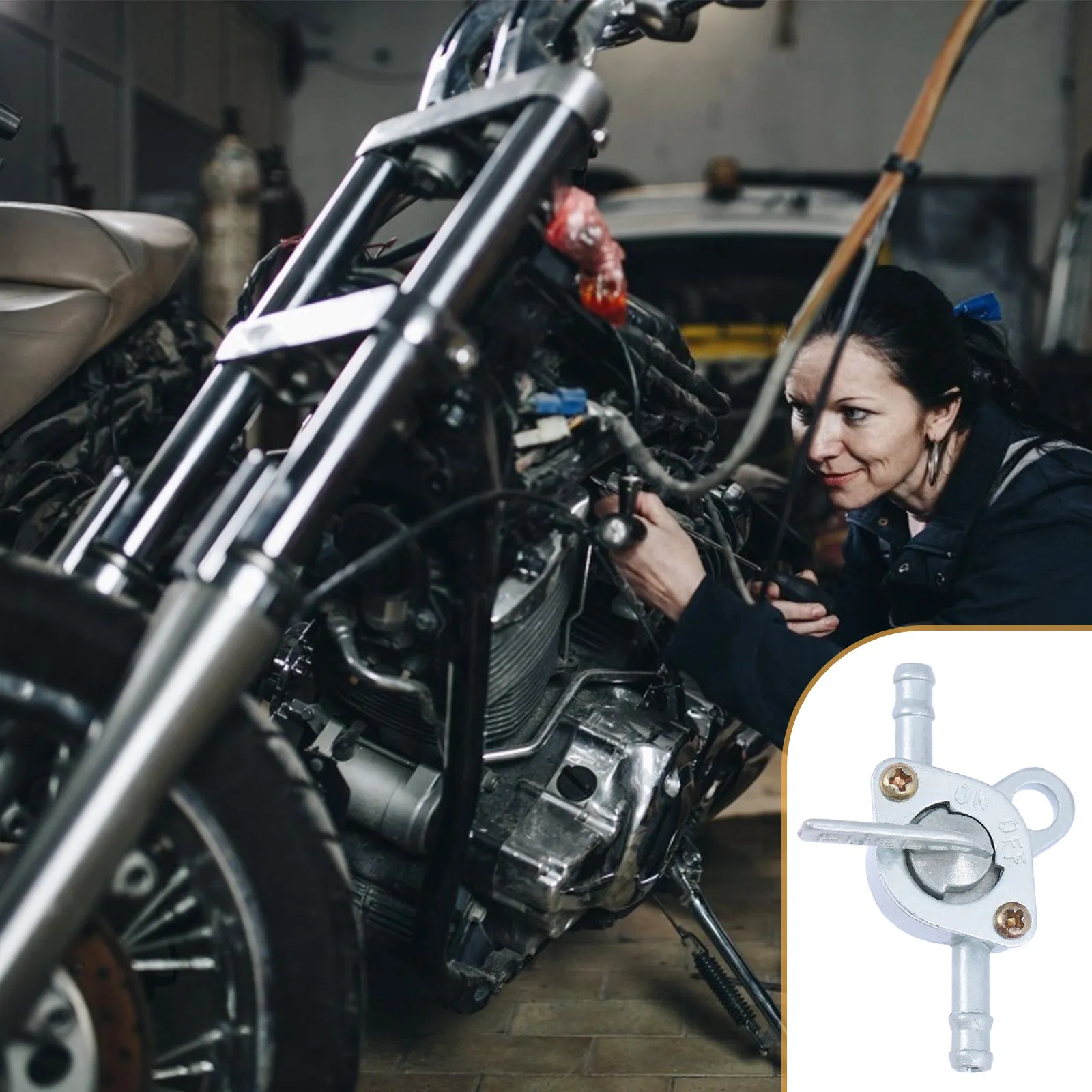 

2Pcs Heavy Duty Iron on Off Shutoff for Gas Tank Generator 2T 4T Engine Petcock Tank Shut Off Valve Motorcycle Fuel Tap