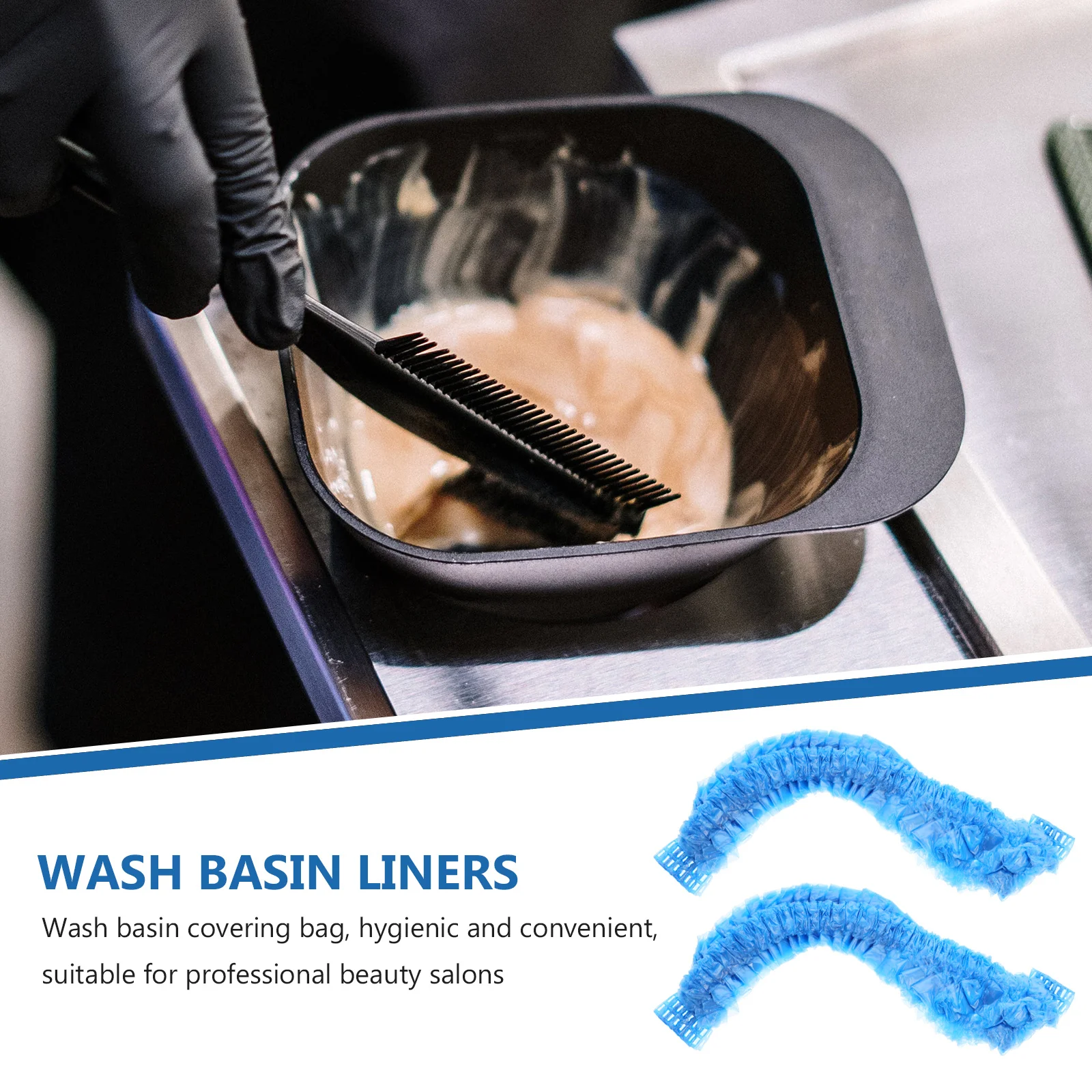 

300pcs Beauty Salon Wash Basin Liners Disposable Basin Wrapping Bags Salon Supplies Elastic Mouth Leakproof Compact Durable