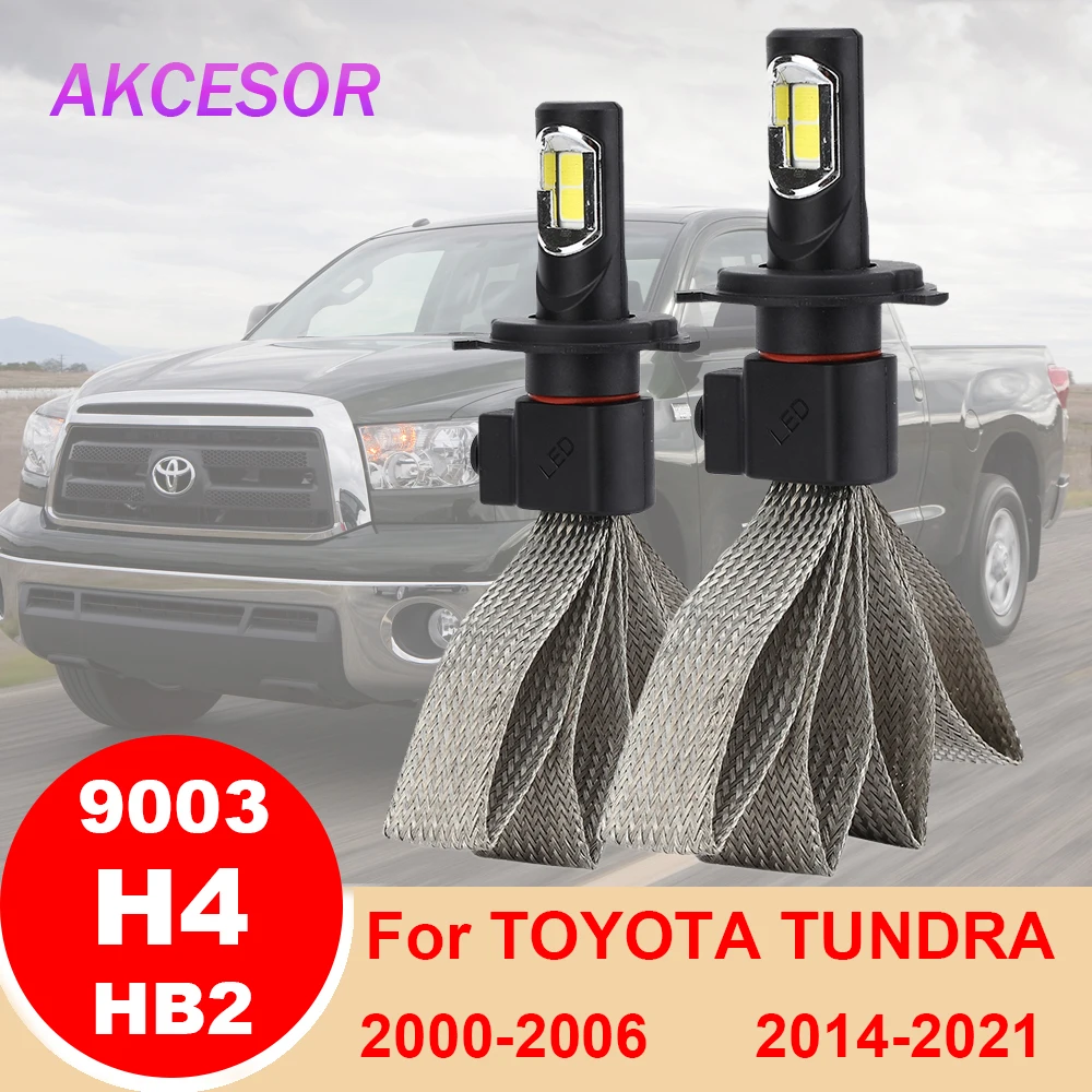 

Fit for Toyota Tundra 2000-2006, 2014-2021 H4 LED Headlight 9003 HB2 High Low Beam No Fan Cooling Belt