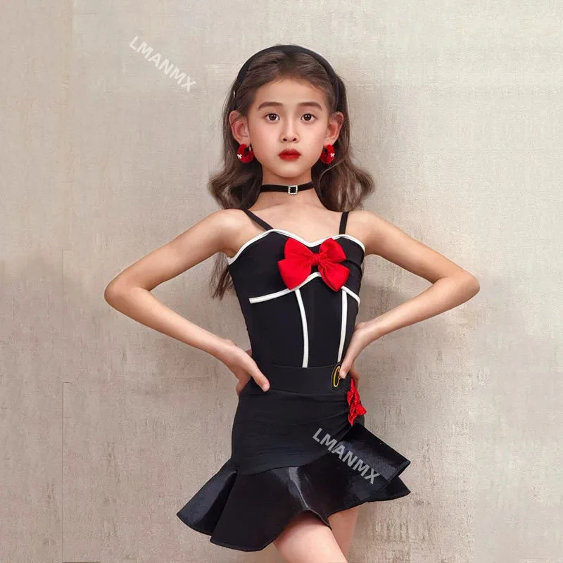 

Новый наряд для латинских танцев 2025 года, набор для танцевальных танцев, подтяжки, ощущение высокого класса, лето для девочек и детей