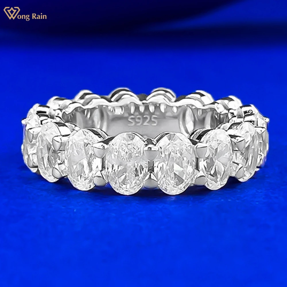 

Wong Rain Классическое твердое кольцо из стерлингового серебра 925 пробы овальной огранки 4*6 мм с лабораторным сапфиром и драгоценными камнями Рядное кольцо для женщин Обручальное кольцо Изящные ювелирные изделия Подарки