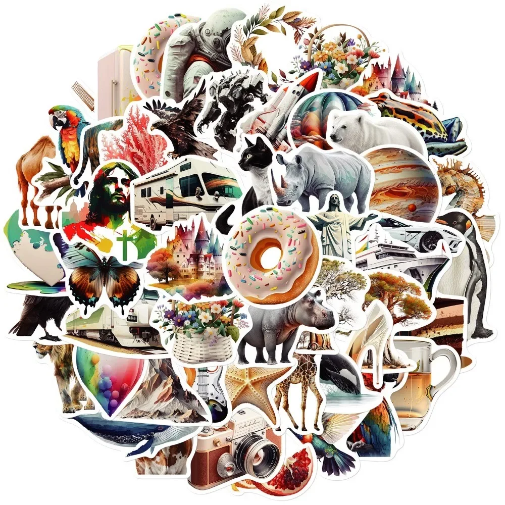 مجموعة مكونة من 50 قطعة بدون مكررة: ملصقات توضيحية أنيقة وبسيطة لتزيين أجهزة الكمبيوتر المحمولة وتسجيل الأمتعة ومتجر YourLife #4