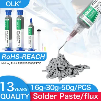 Low Temperature No Clean For Soldering Ic Pcb 138℃ Smd Phone Repair Manual Repair Patch Diy Tin Welding Solder Paste 30g/50g