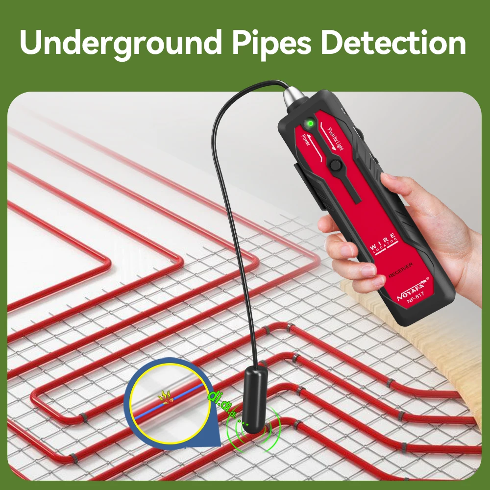 Imagem -04 - Noyafa-localizador de Cabos Subterrâneos Nf817 Visual Falha Wire Tracer Anti-interferência Cabo Tester Finder Cabo Profissional