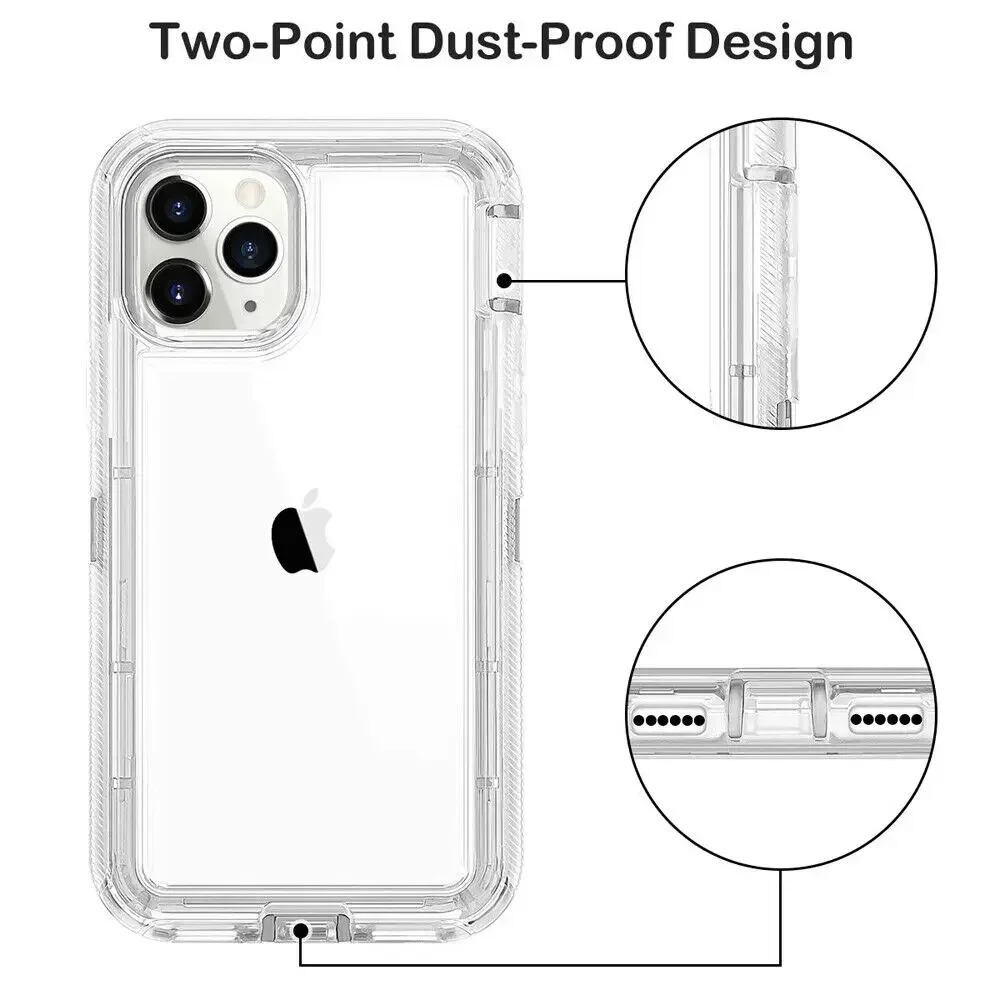 3IN1 Heavy Duty Armor Military Grade Drop Ott Protection Box Case for  IPhone 16 15 14 Pox Max Plus Shockproof Belt Clip Cover