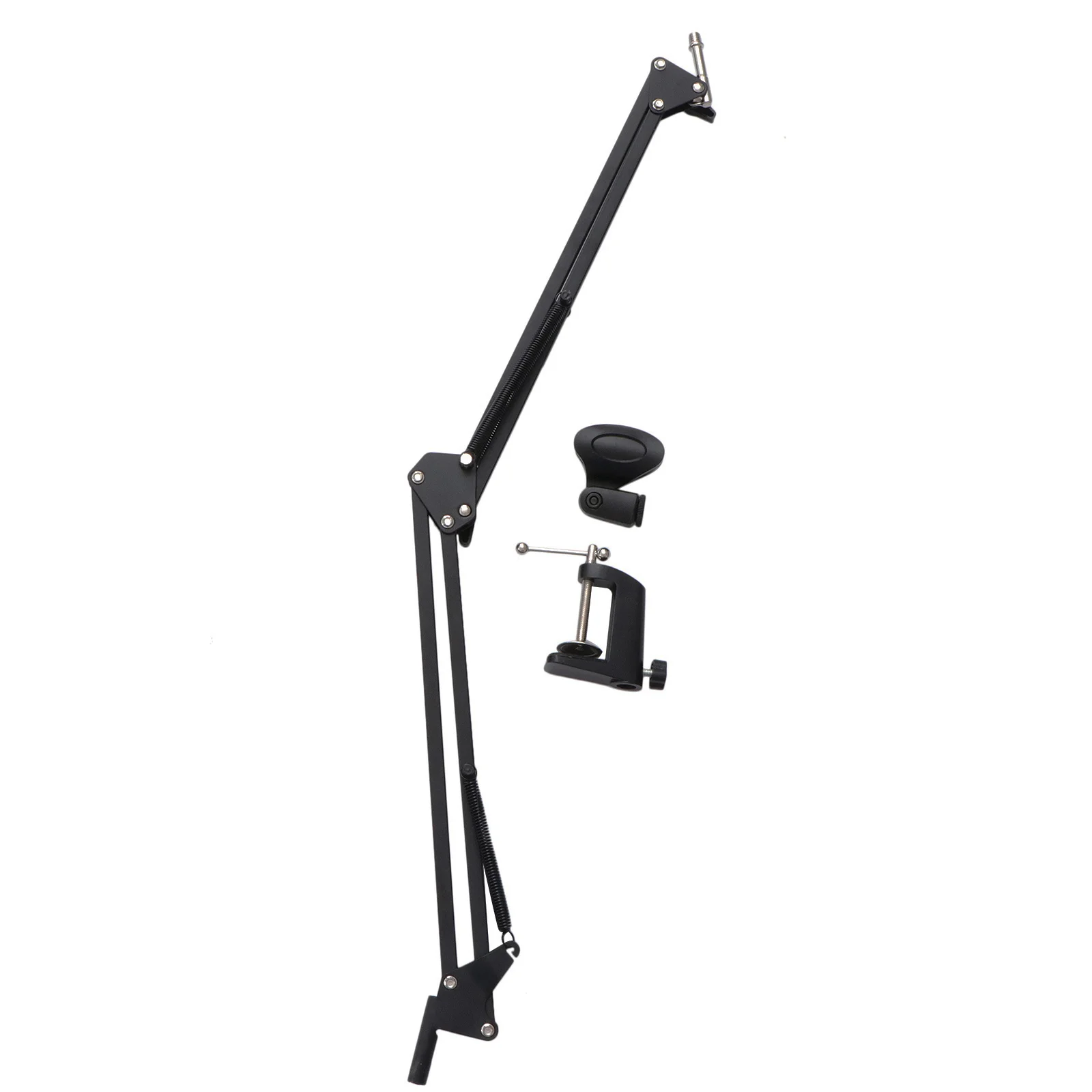 

Professional Broadcast Mic Arm Stand Black Heavy-Duty Metal Construction for Radio Broadcasting Voice Over Services Studio