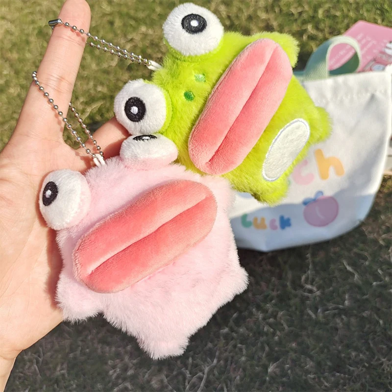 Nette Wurst Mund Frosch Schlüsselanhänger Cartoon Plüsch Puppe Anhänger Paar Schlüsselanhänger Rucksack Charms Auto Tasche Dekor Weihnachtsgeschenk