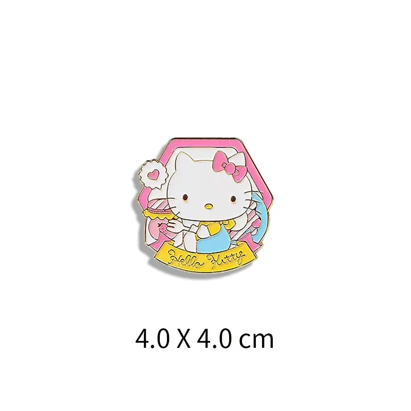 Sanrio Hello Kitty Broche, Figuras do Anime dos desenhos animados, Mymelody Kuromi Cinnamoroll Alfinetes de lapela, Ornamentos Kawaii, Brinquedos para crianças Presentes