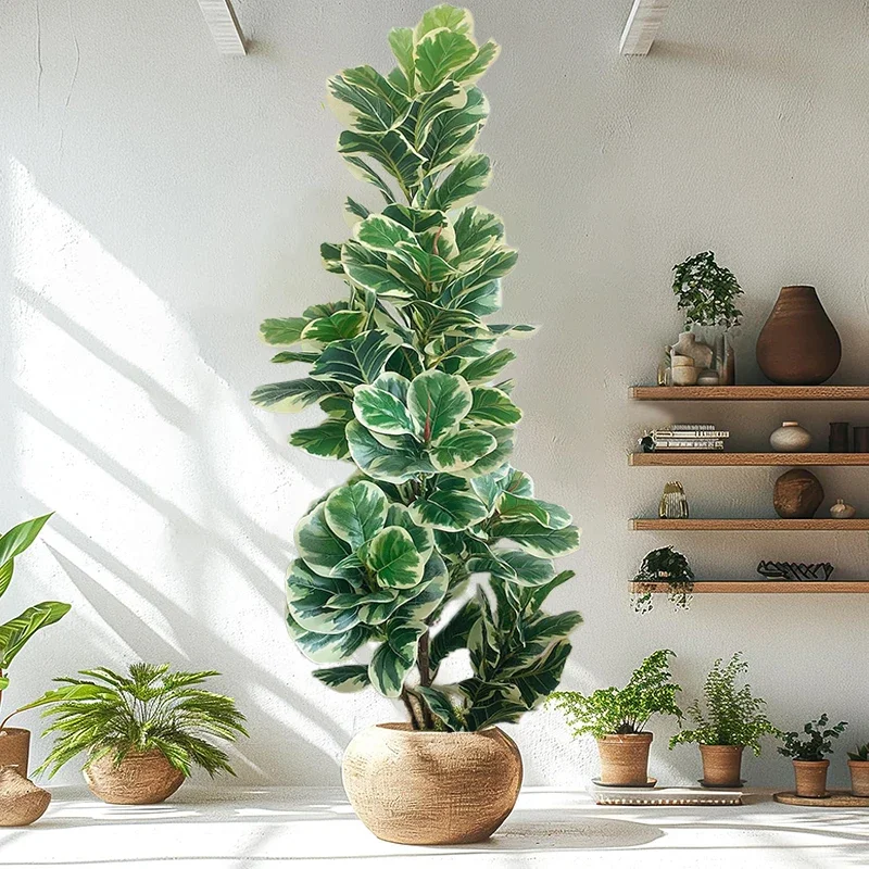 

13-67in Large Artificial Fiddle Leaf Fig Tree Faux Plastic Plant Real Touch Banyan Leaf Fake Palm Tree for Home Shop Party Decor